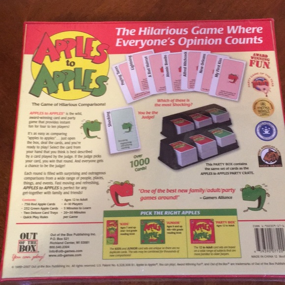 NWT Apples to Apples Party Box - Picture 2 of 4
